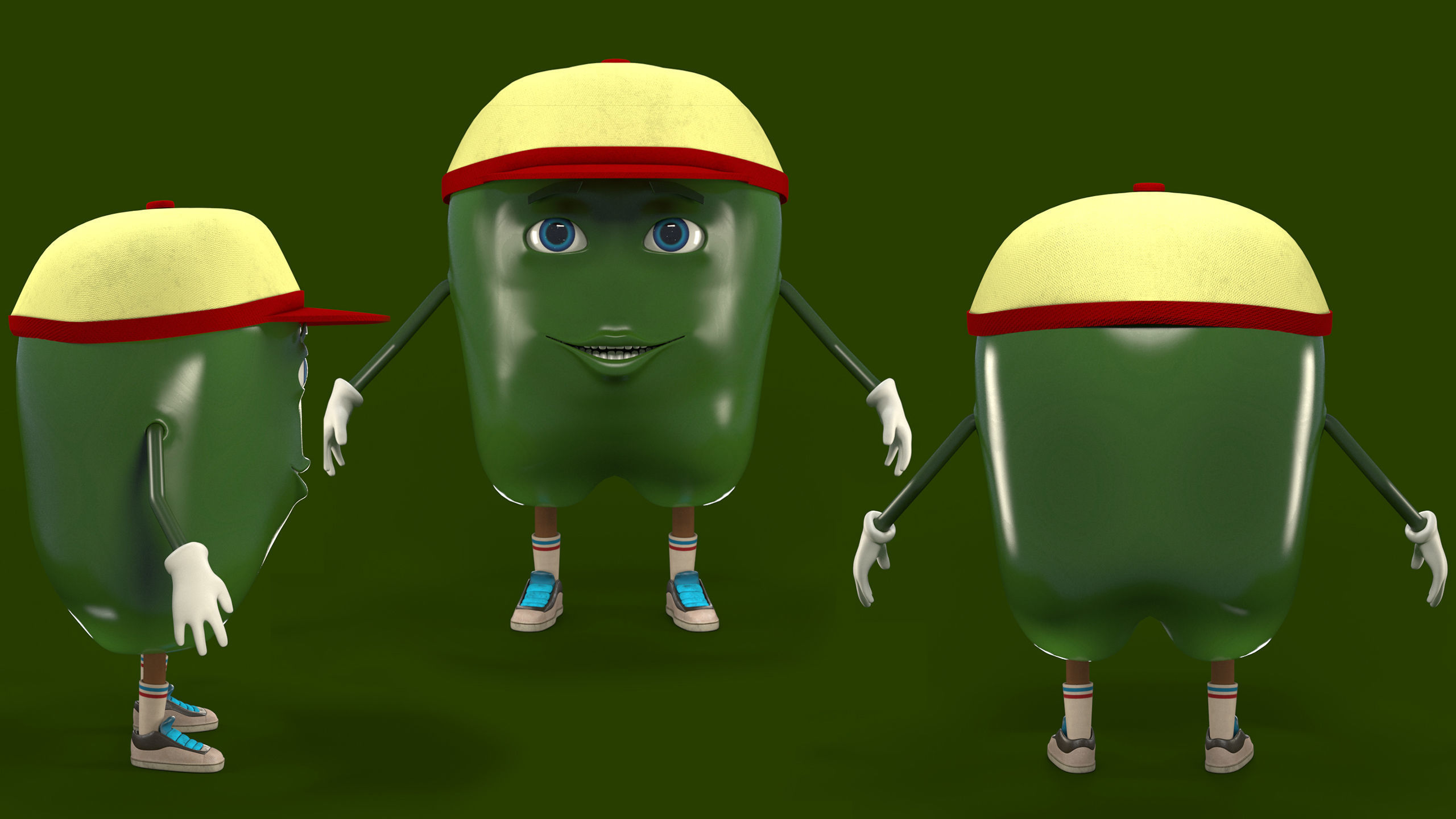 Cartoon food set 3D model_8