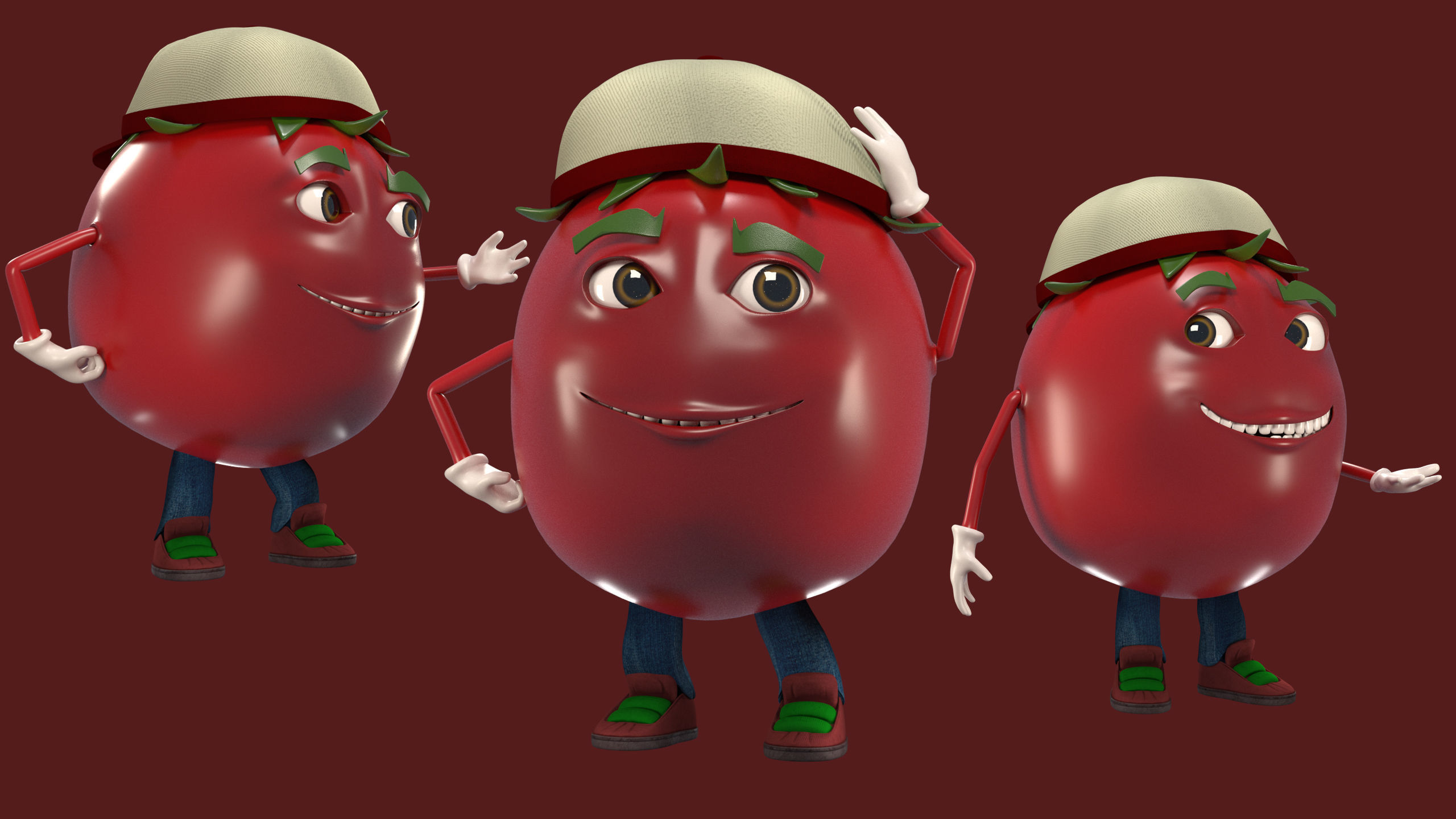 Cartoon food set 3D model_13