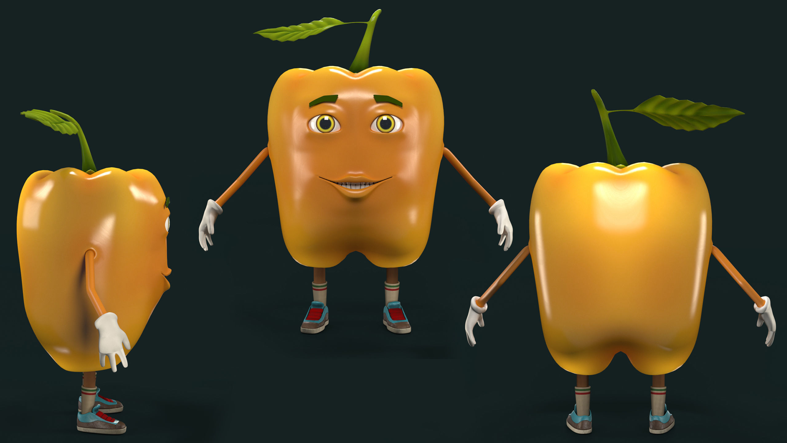 Cartoon food set 3D model_11