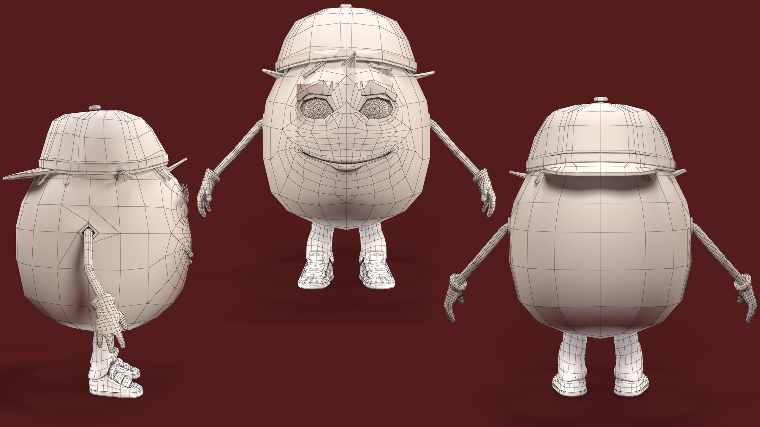 Cartoon food set 3D model_15