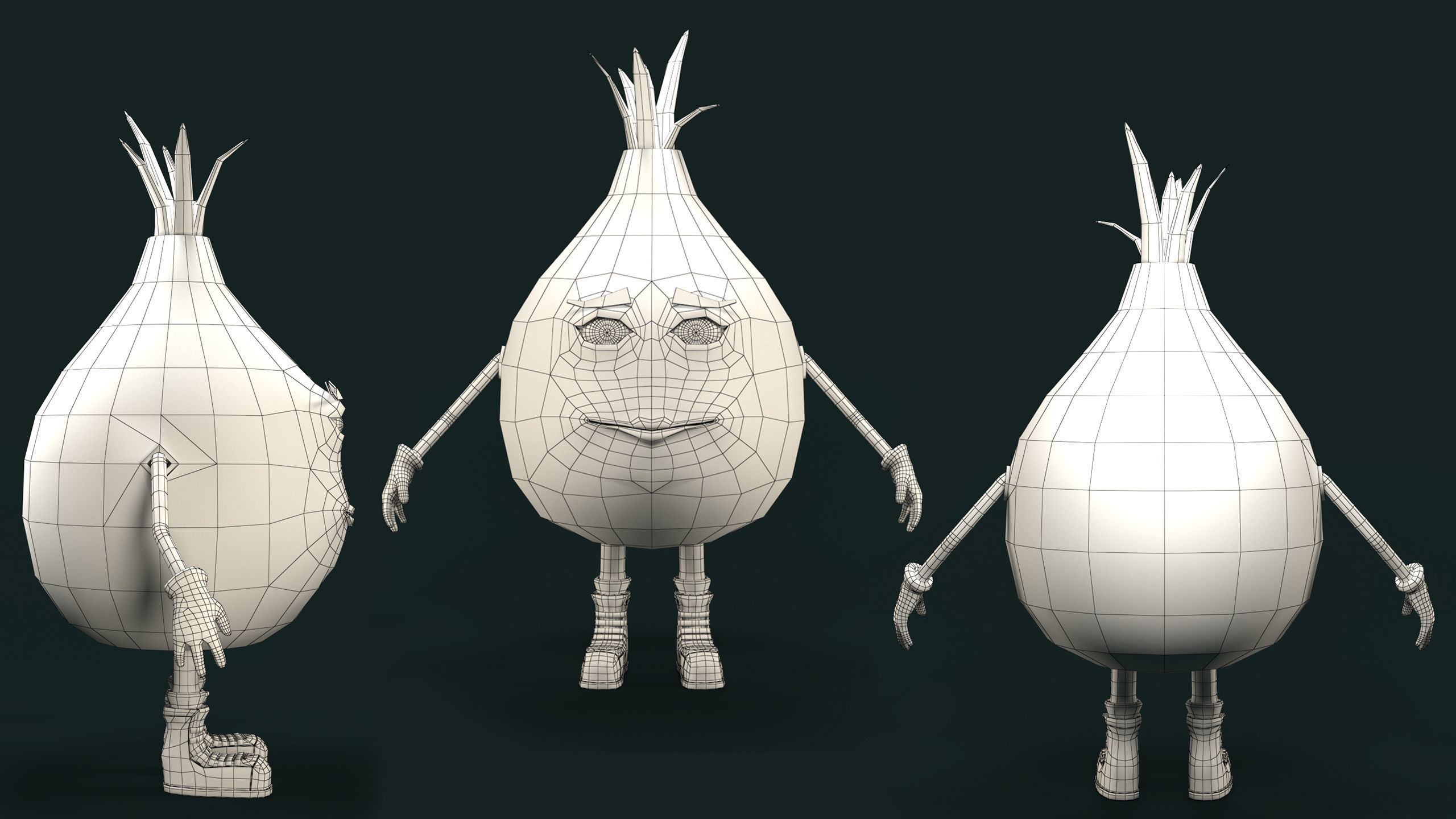 Cartoon food set 3D model_6