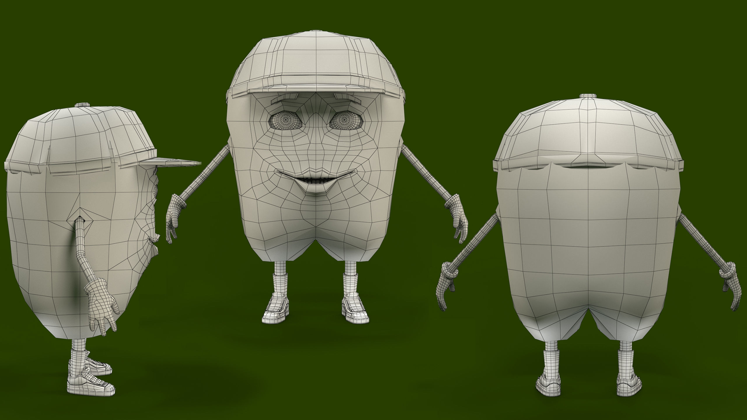 Cartoon food set 3D model_9