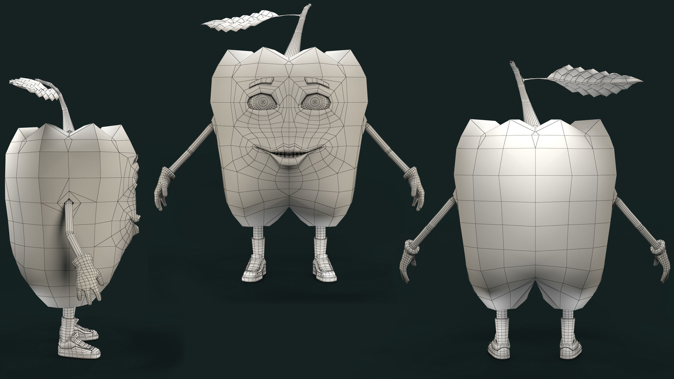 Cartoon food set 3D model_12