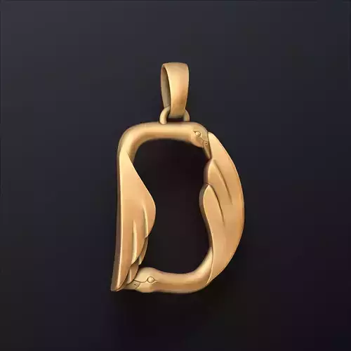 Bird Letter D Pendant