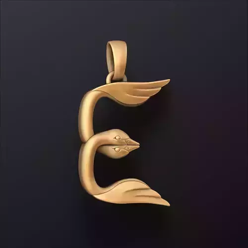 Bird Letter E Pendant