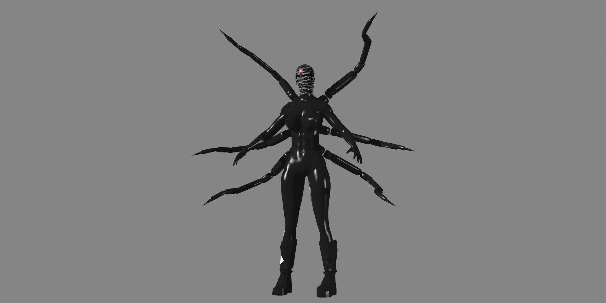 Arakne creature with long arms and legs Low-poly 3D model_1