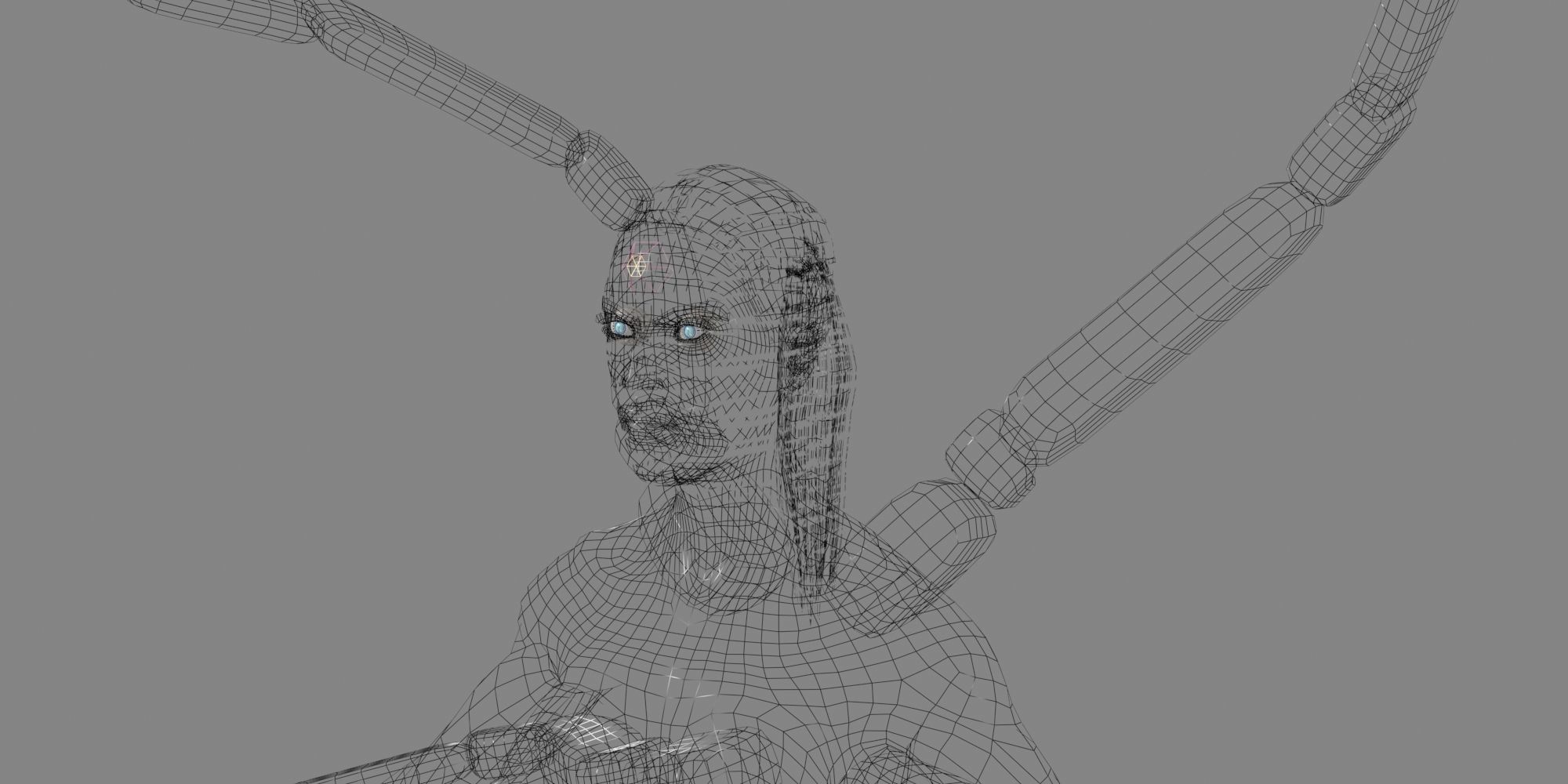 Arakne creature with long arms and legs Low-poly 3D model_10