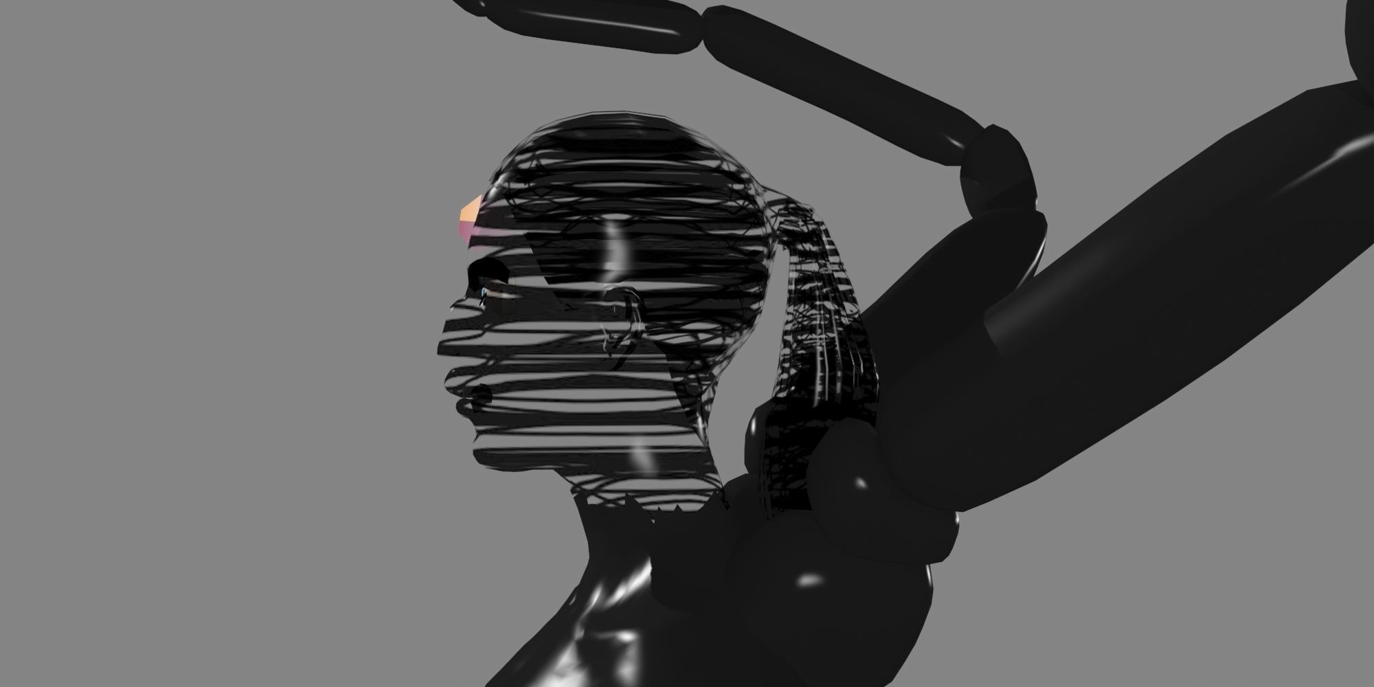 Arakne creature with long arms and legs Low-poly 3D model_3