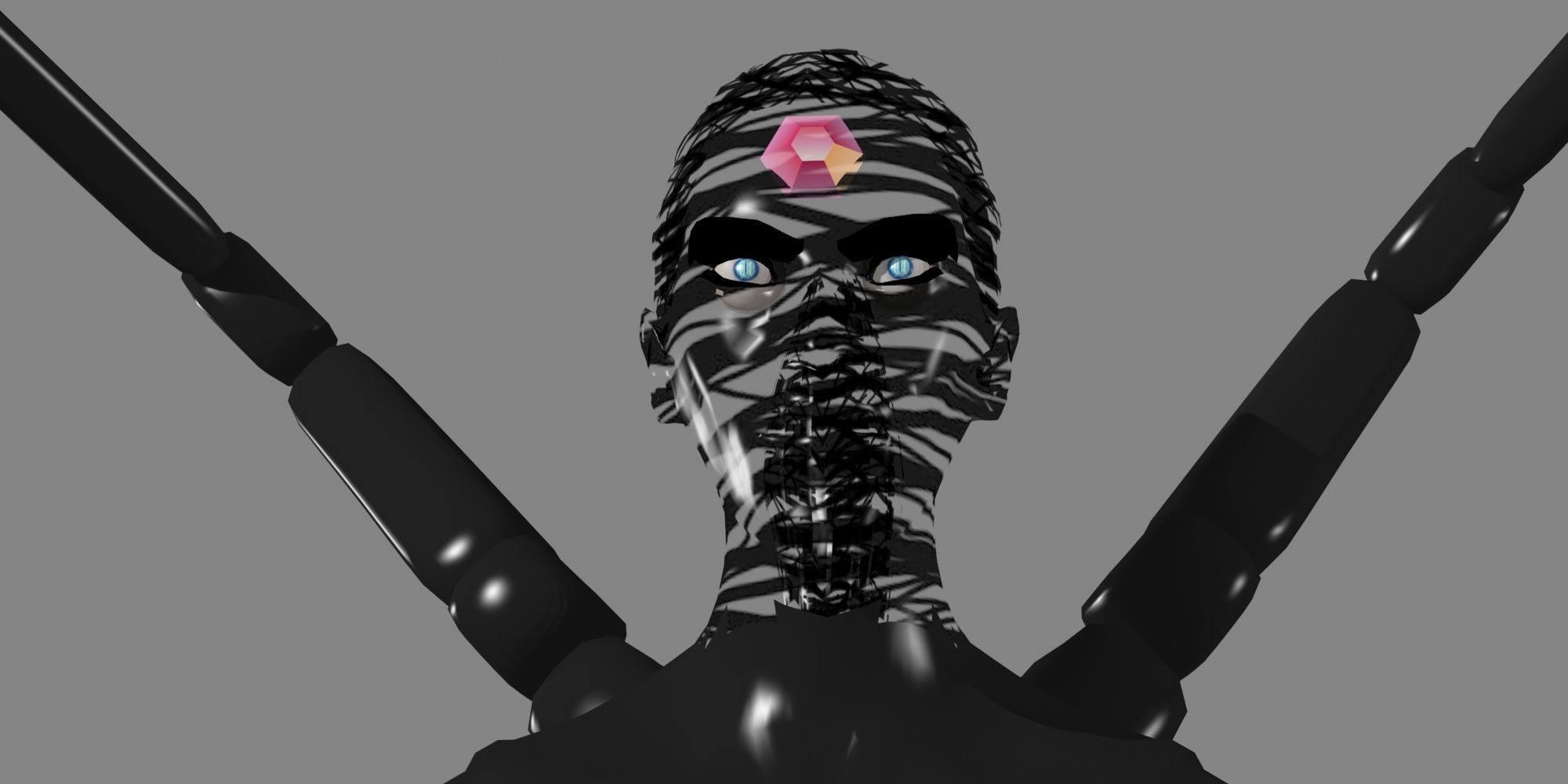 Arakne creature with long arms and legs Low-poly 3D model_4