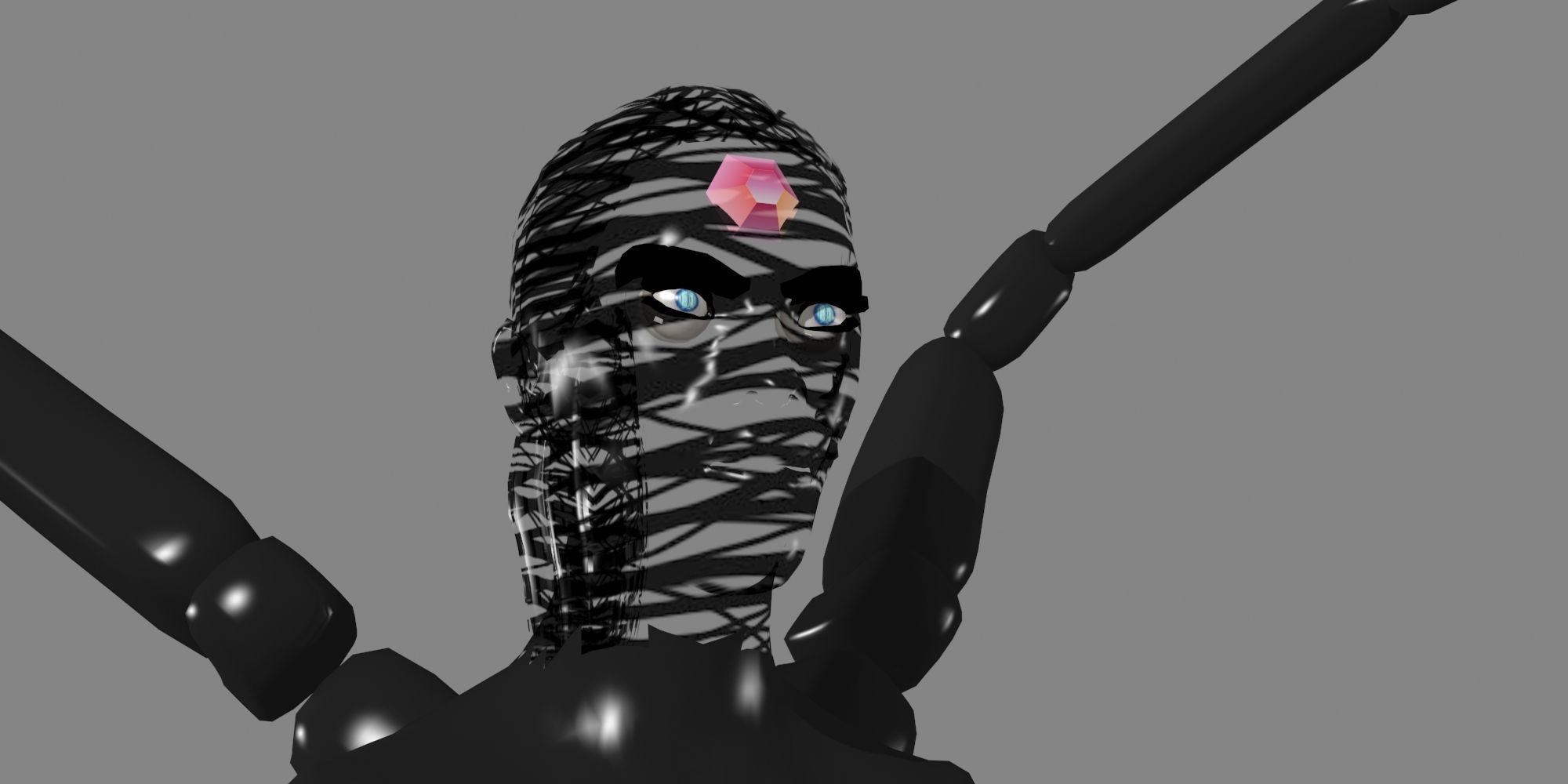 Arakne creature with long arms and legs Low-poly 3D model_5