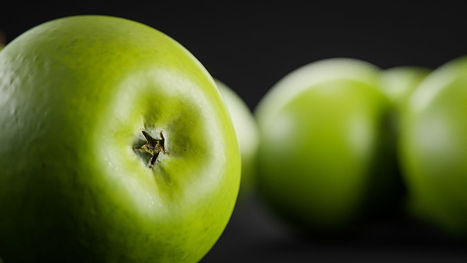 Apple Green Low-poly 3D model 4