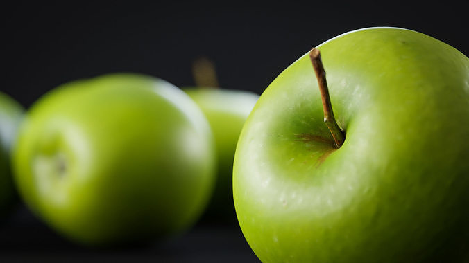 Apple Green Low-poly 3D model 5