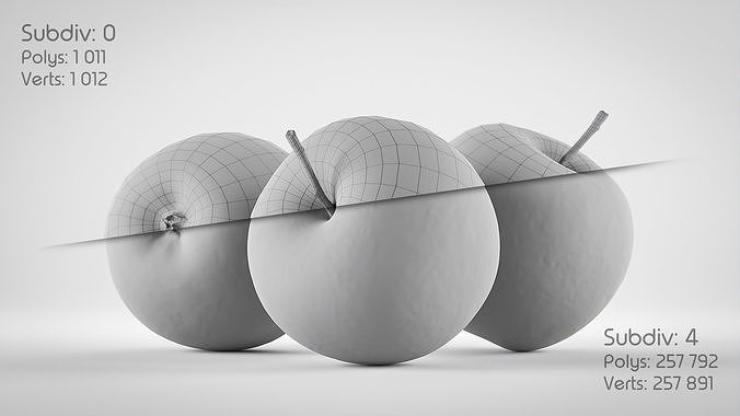 Apple Green Low-poly 3D model 2