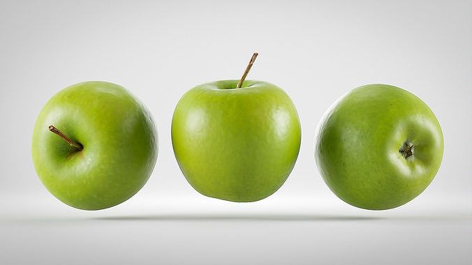Apple Green Low-poly 3D model 3