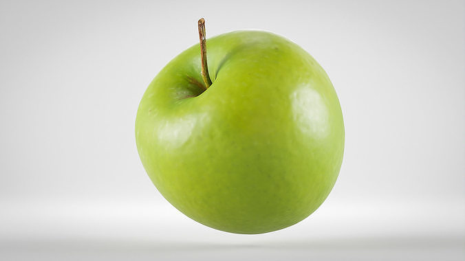 Apple Green Low-poly 3D model 7