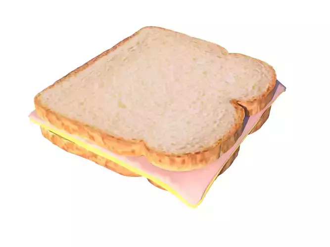 bread cheese slice 3d model 3D model