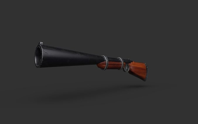Low Poly Cartoon Style Rifle Free 3D model