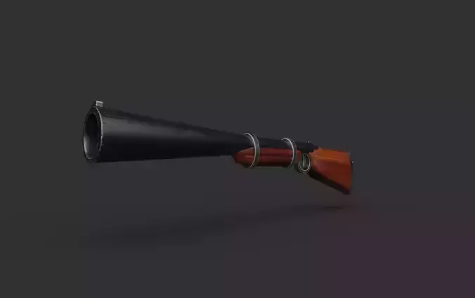 Low Poly Cartoon Style Rifle