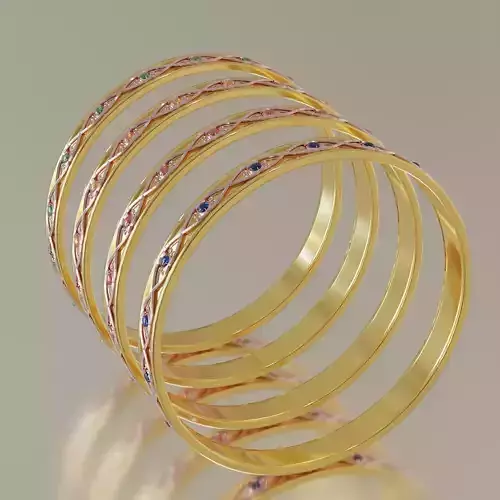 Gold Pattern Ring 02