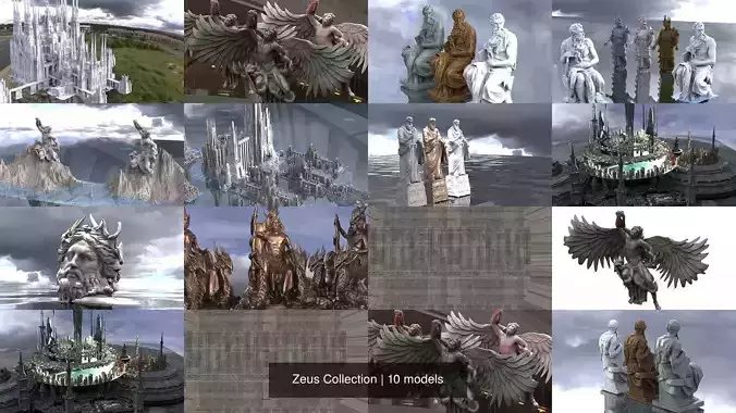 Zeus Collection different statues 