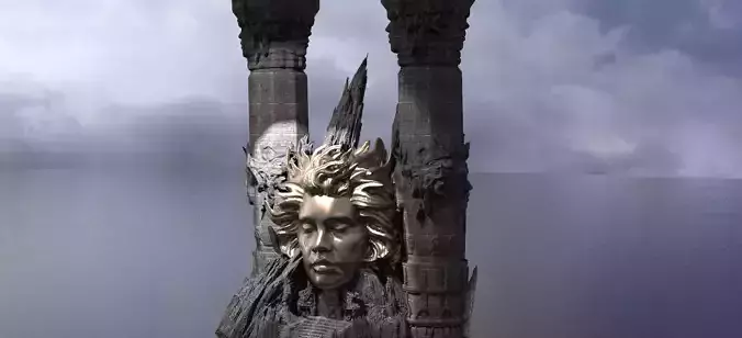 Fallen Angel Mountain Statue Kit bash 2  3D model