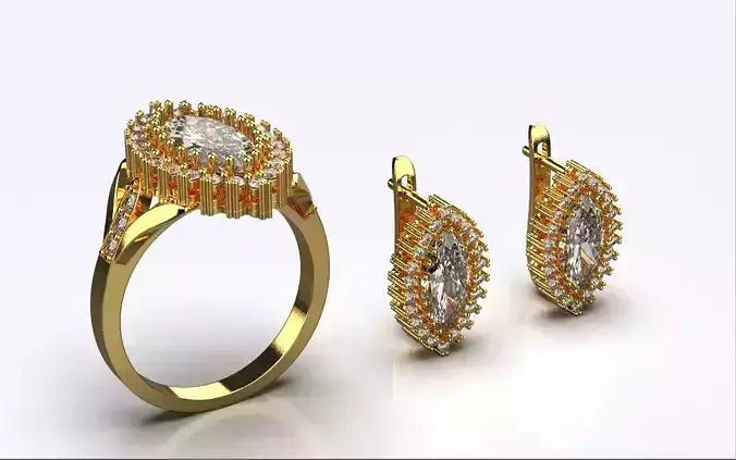 women  ring and earrings 