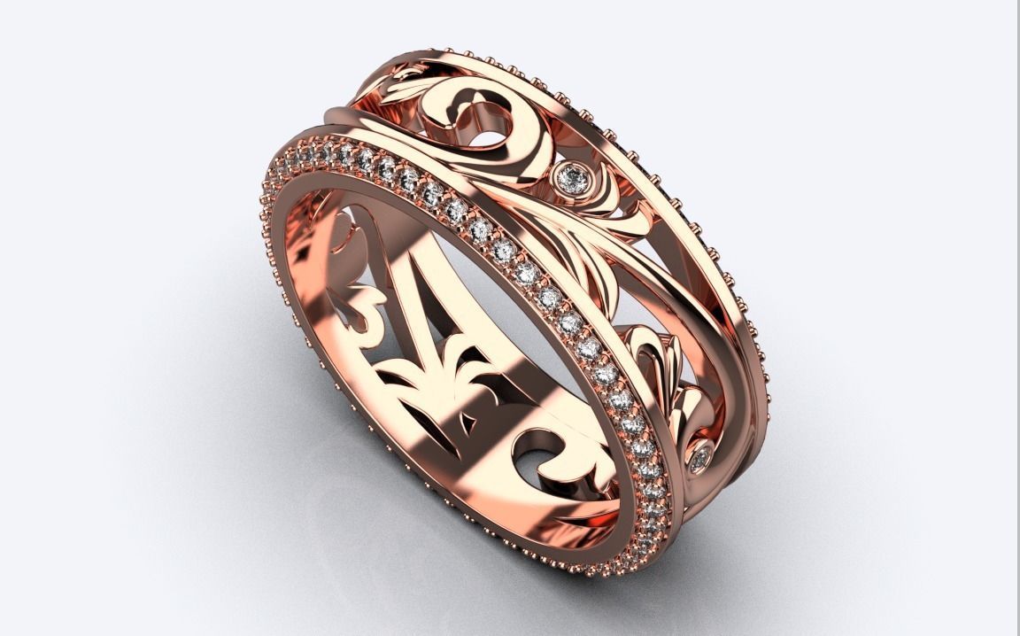 ring with patterns 3D print model_5