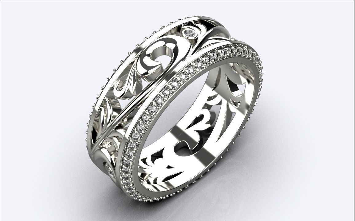 ring with patterns 3D print model_7