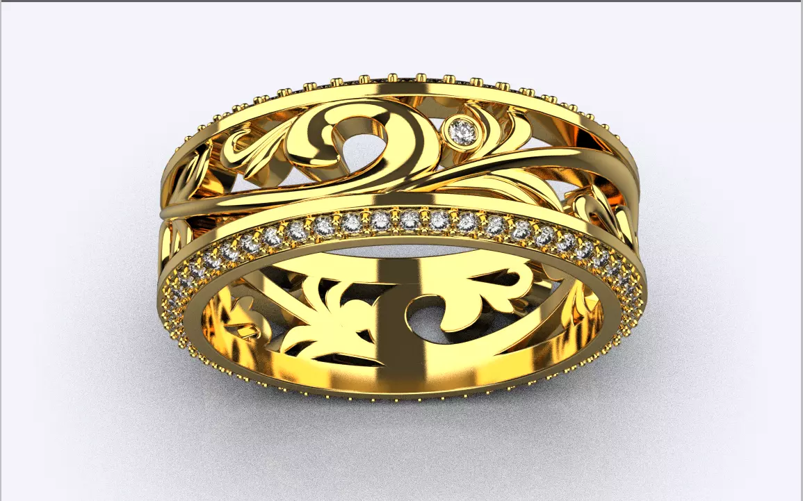 ring with patterns 3D print model_0