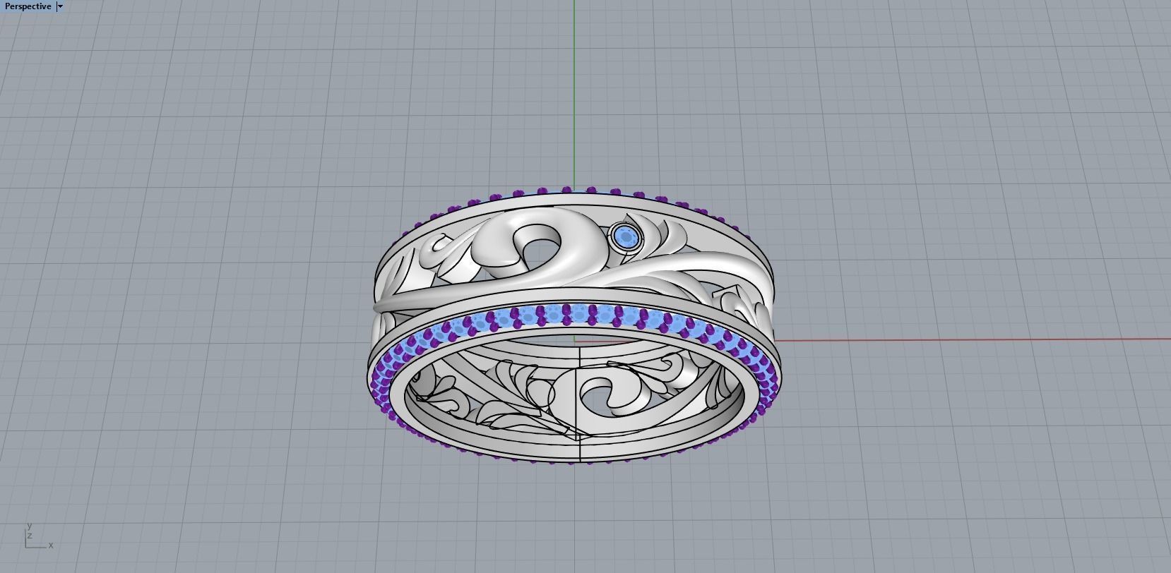 ring with patterns 3D print model_12
