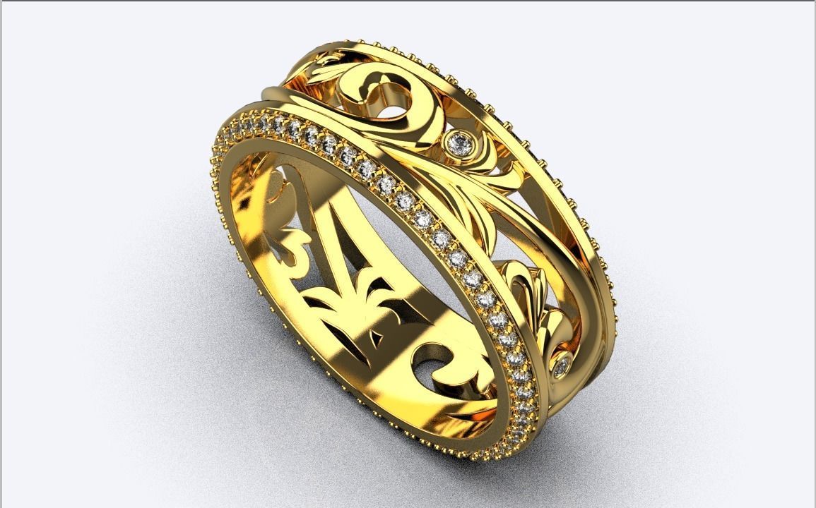 ring with patterns 3D print model_14