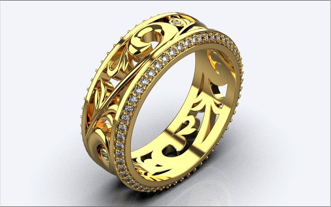 ring with patterns 3D print model_1