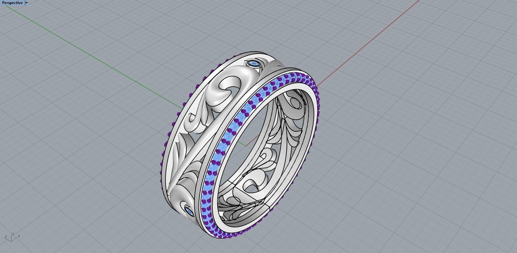 ring with patterns 3D print model_11