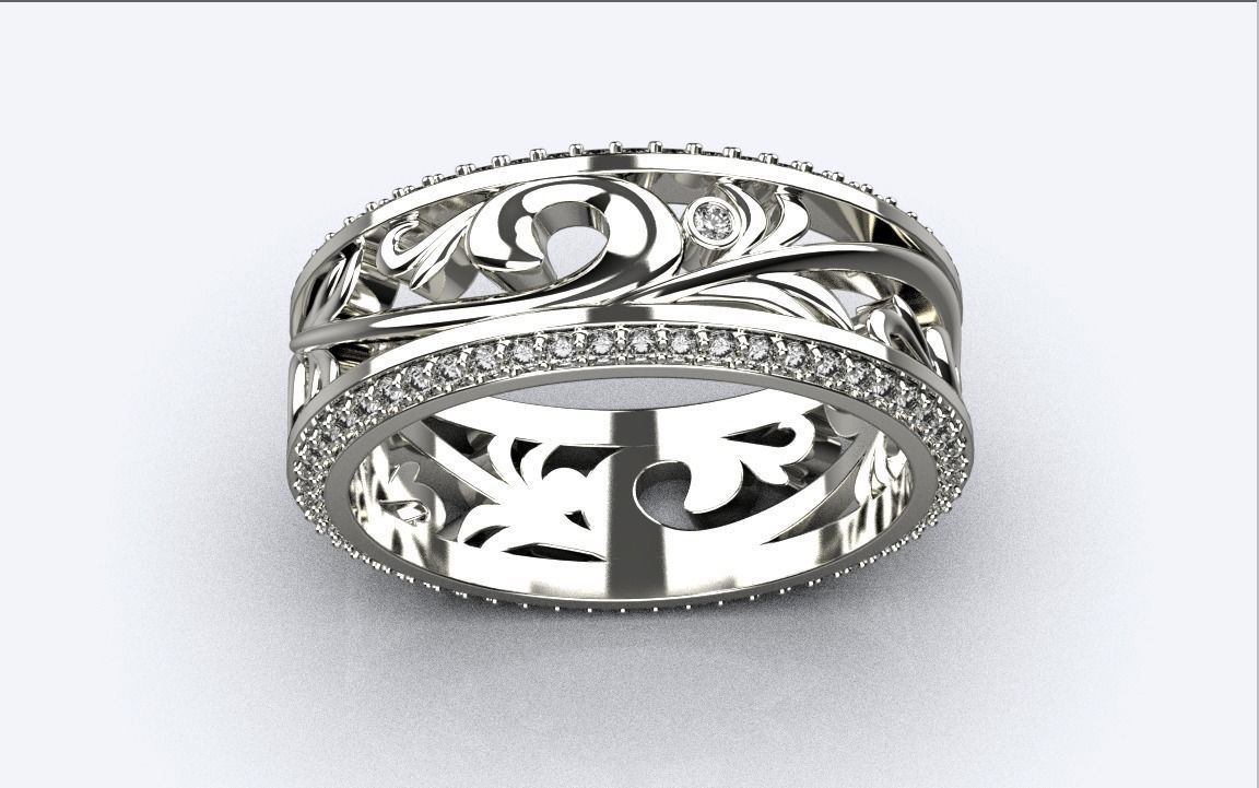 ring with patterns 3D print model_6