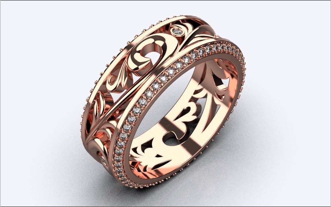 ring with patterns 3D print model_4