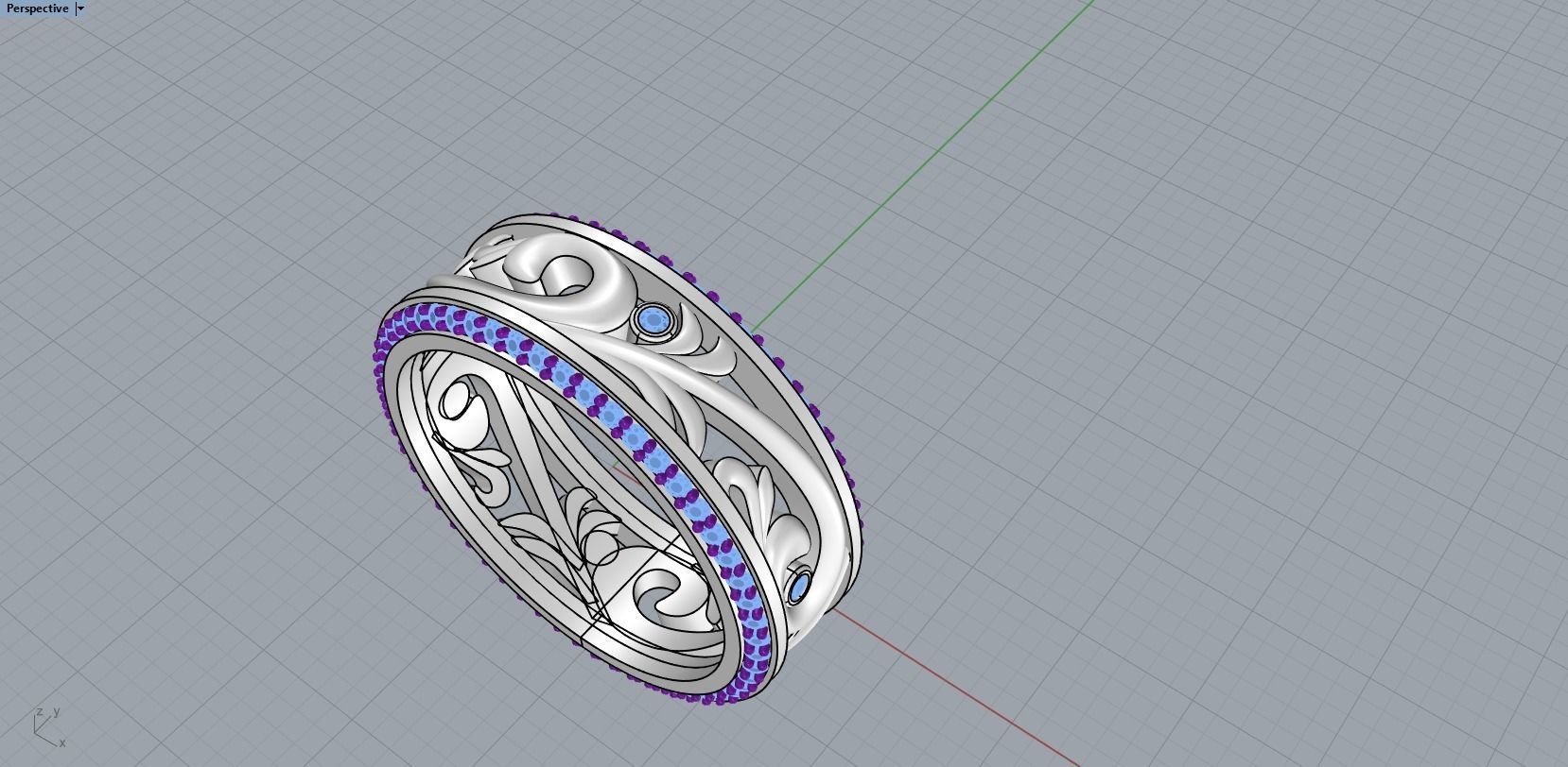 ring with patterns 3D print model_10