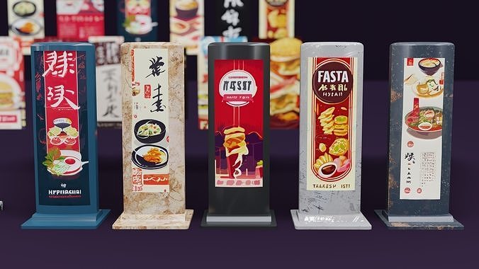 35 Japanese Style Restaurant Signs and Posters Texture 6
