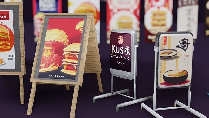 35 Japanese Style Restaurant Signs and Posters Texture 5