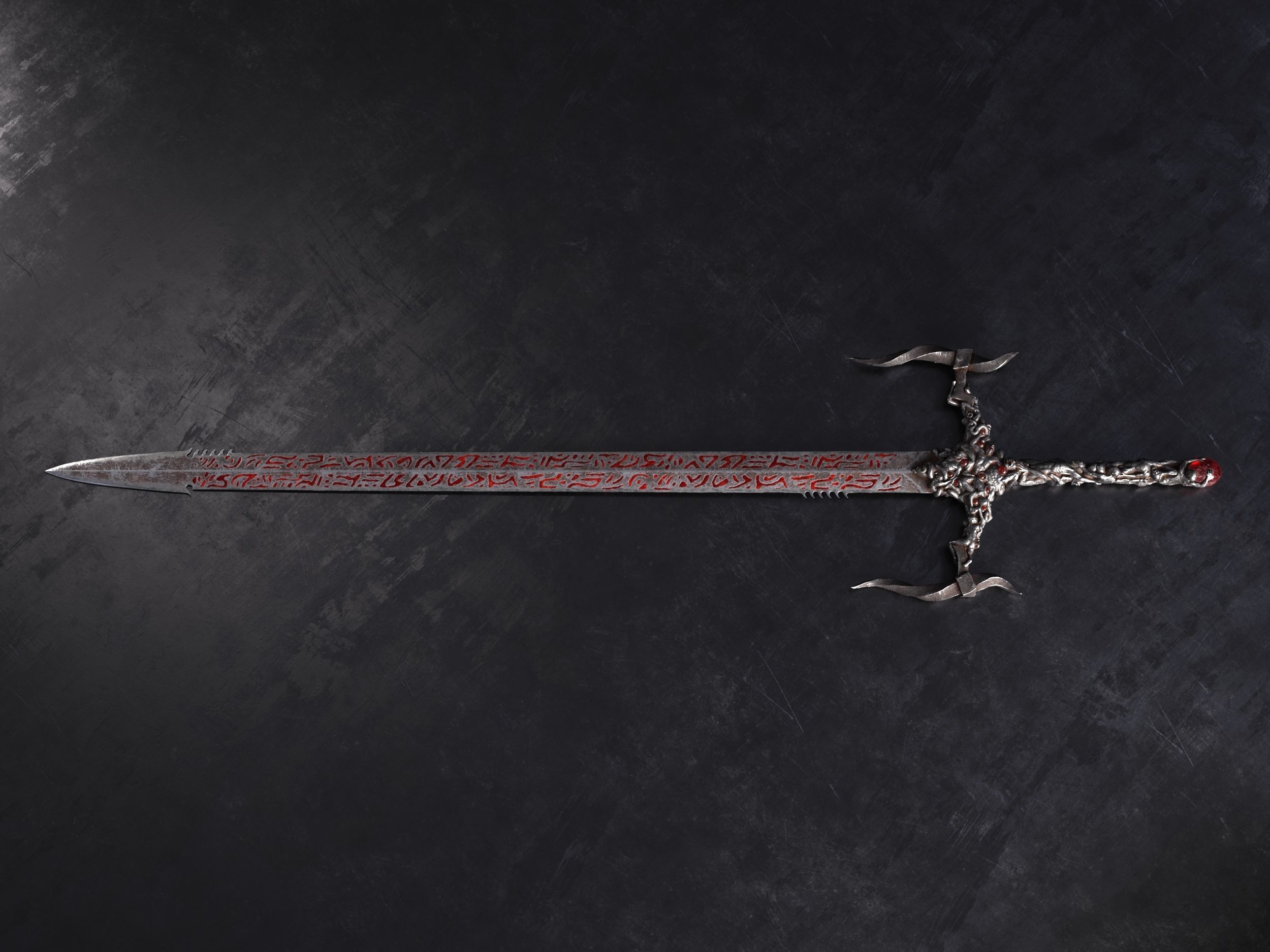 Stormbringer  Chaos Sword Low-poly 3D model_1