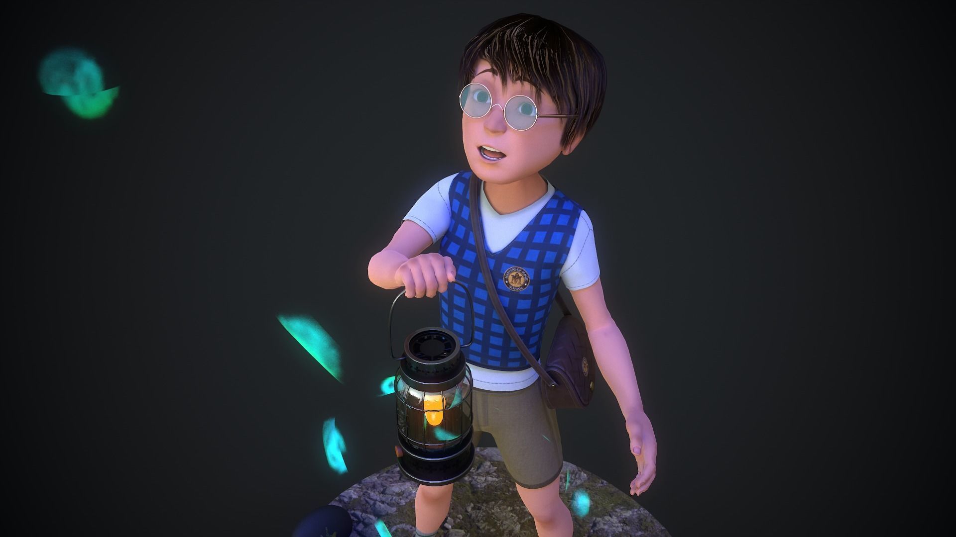 Adventure Boy in a Fantasy World Low-poly 3D model_5