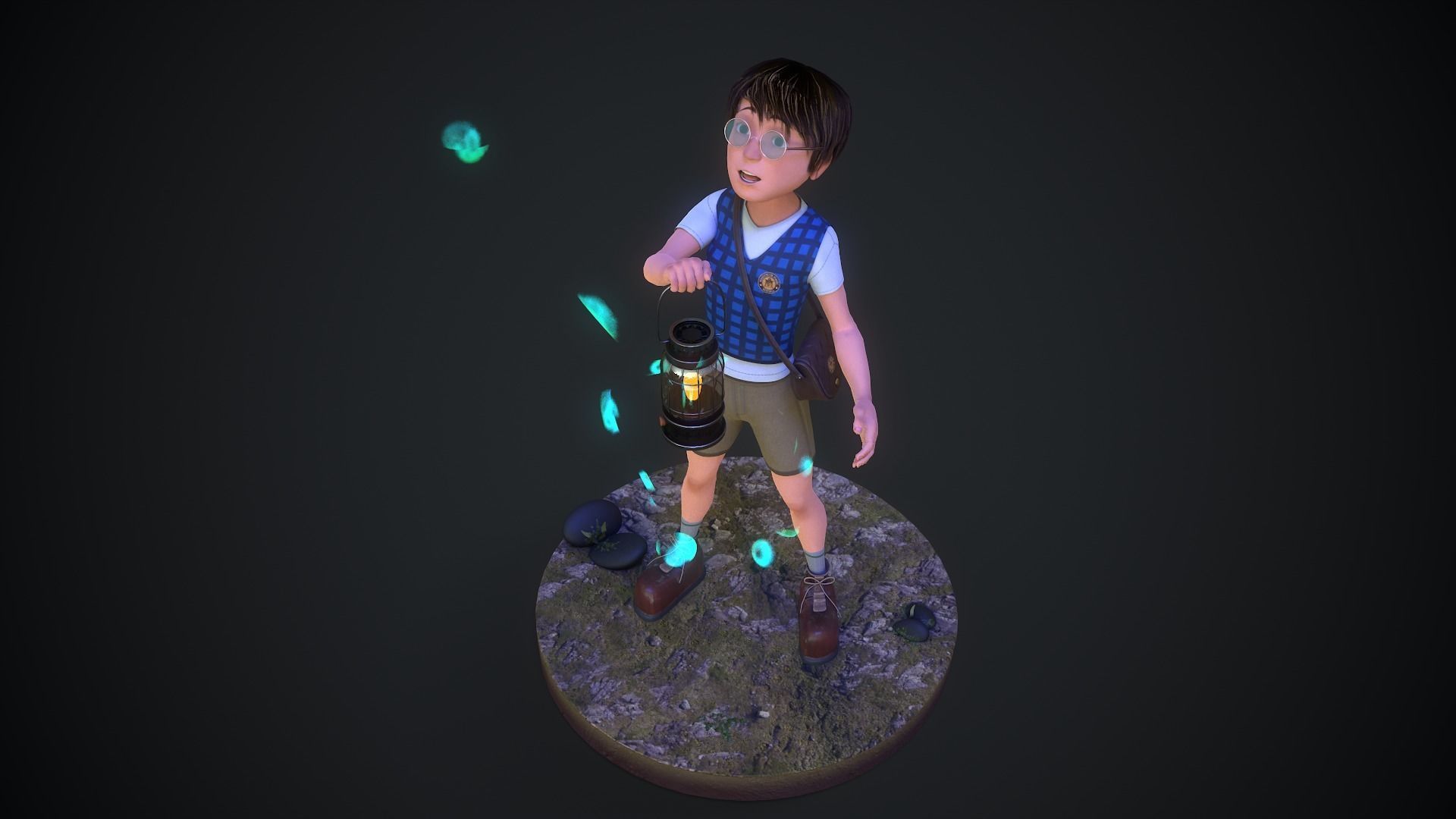 Adventure Boy in a Fantasy World Low-poly 3D model_25