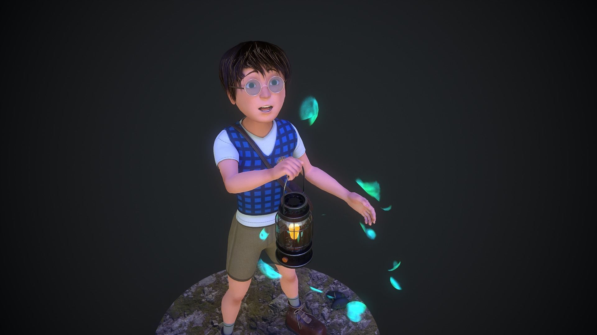 Adventure Boy in a Fantasy World Low-poly 3D model_15