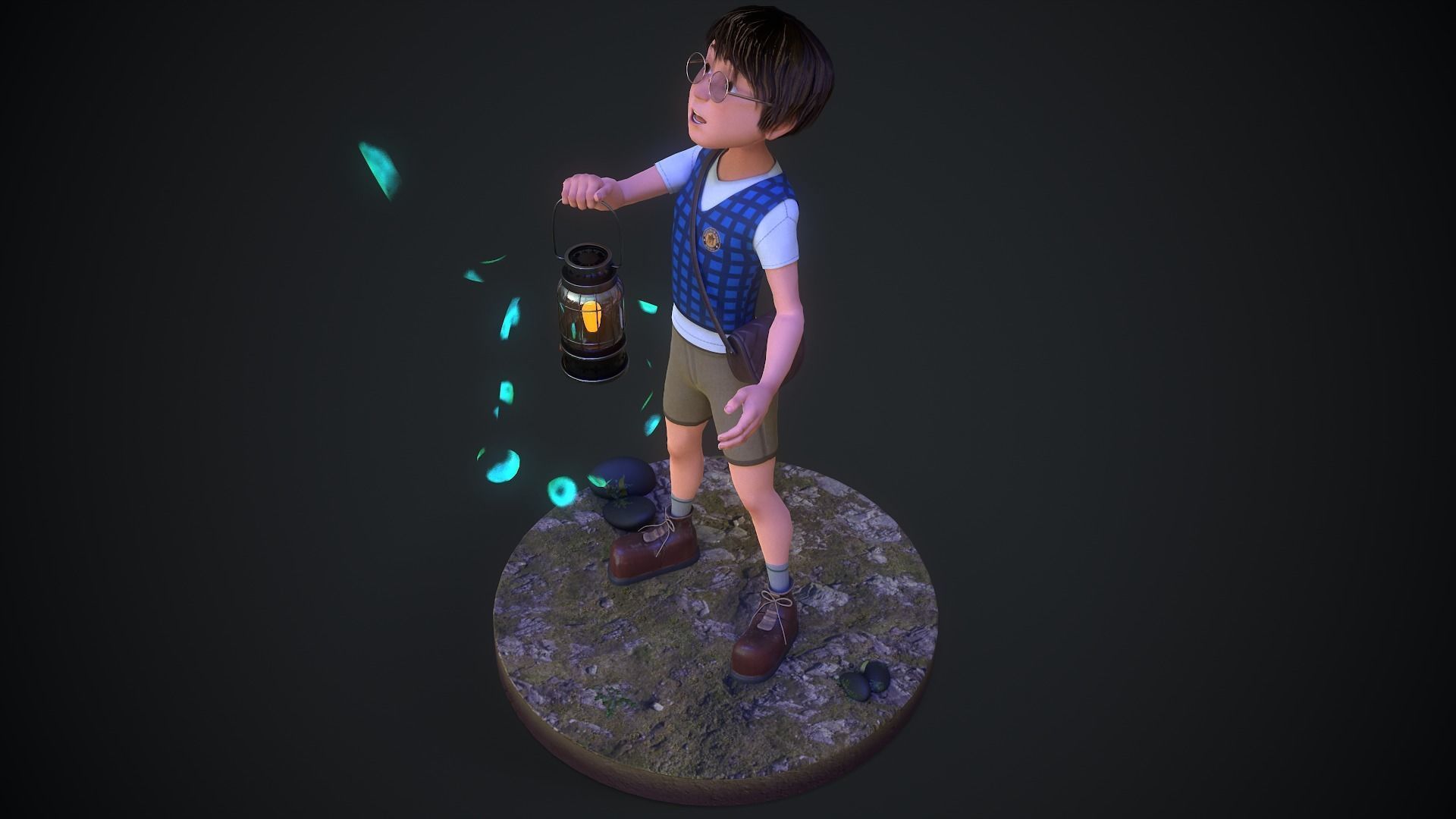 Adventure Boy in a Fantasy World Low-poly 3D model_26