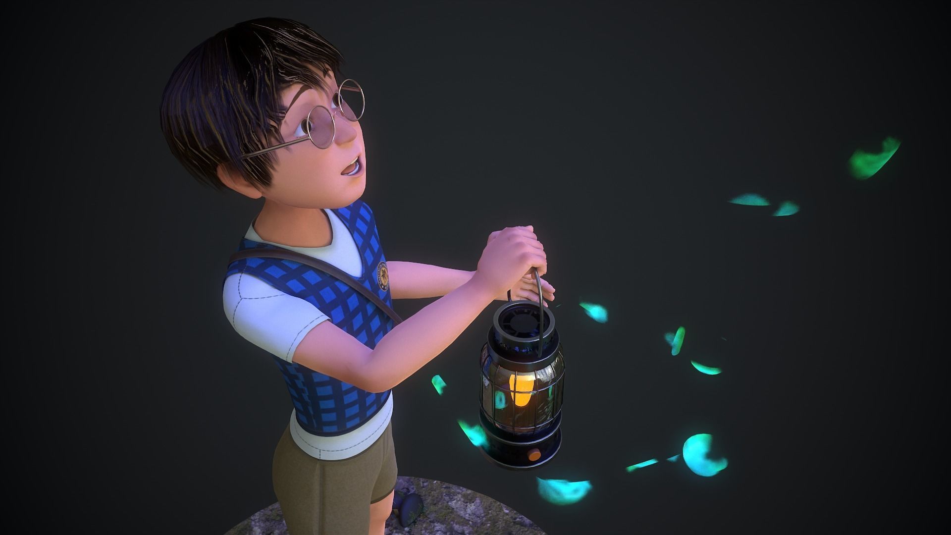 Adventure Boy in a Fantasy World Low-poly 3D model_14