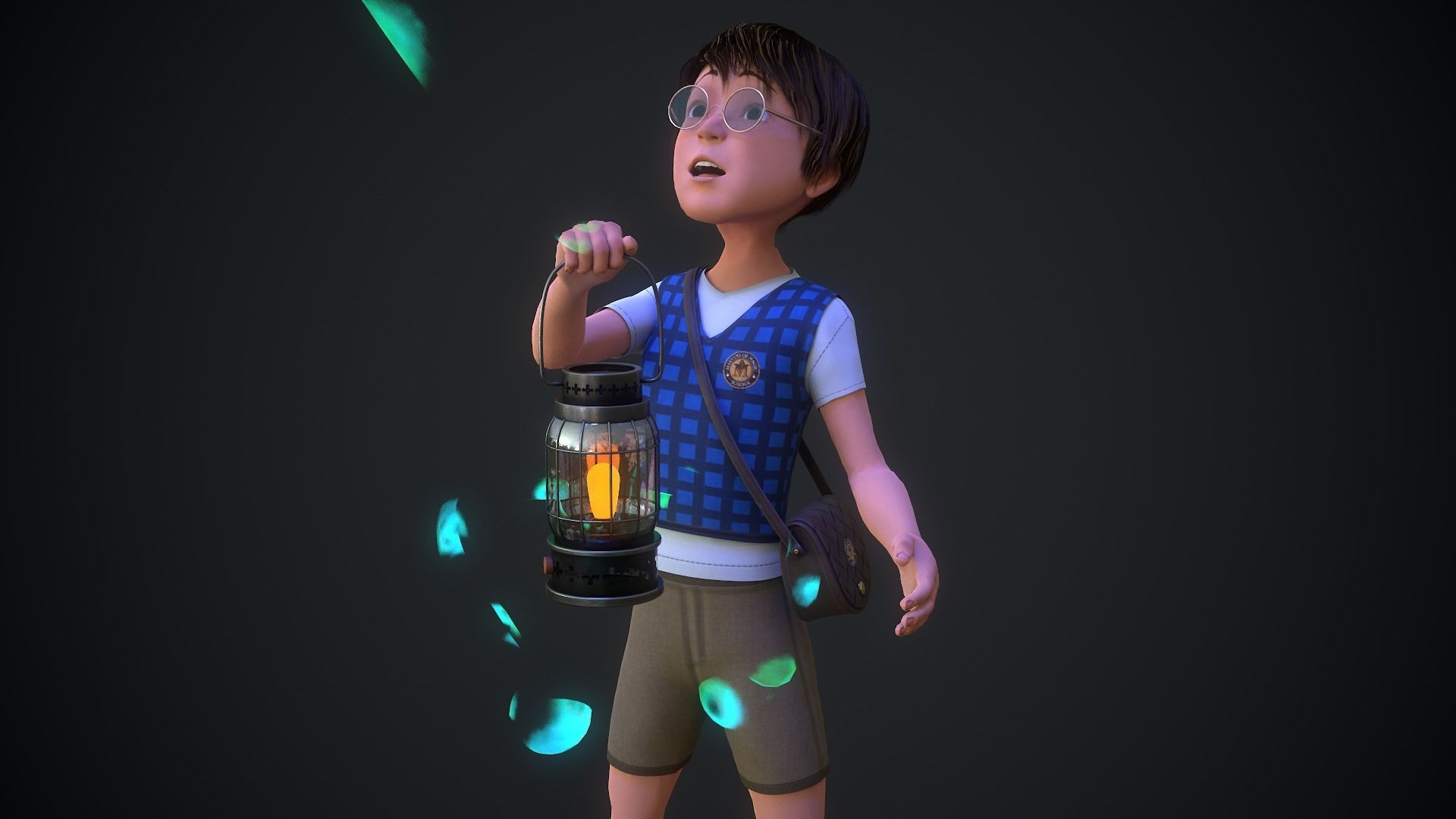 Adventure Boy in a Fantasy World Low-poly 3D model_17