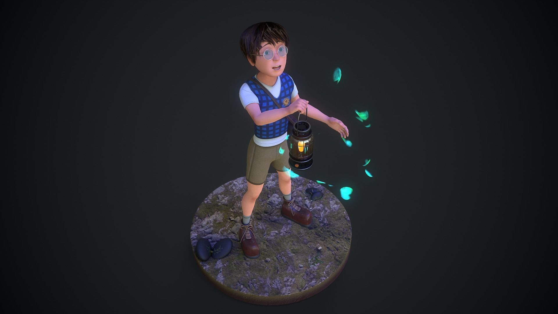 Adventure Boy in a Fantasy World Low-poly 3D model_24