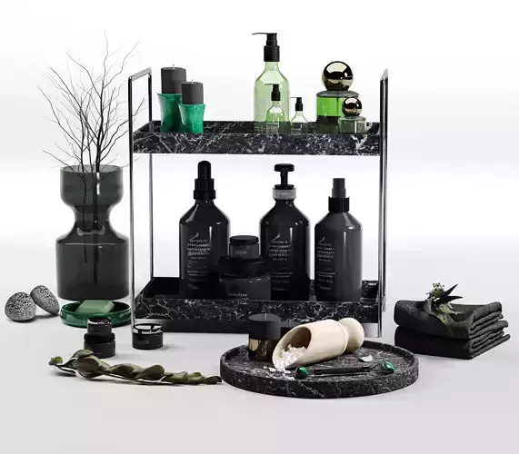 bathroom accessories green  3D model