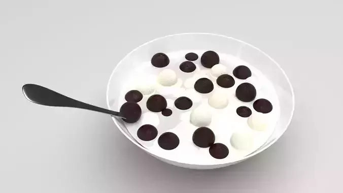 Bowl of White and Brown Cereals