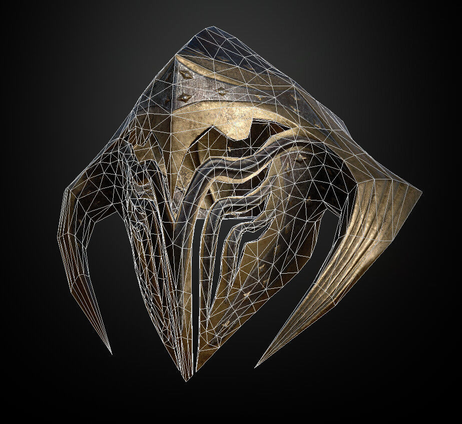 HELMET9 Game Ready golden helmet Low-poly 3D model_2