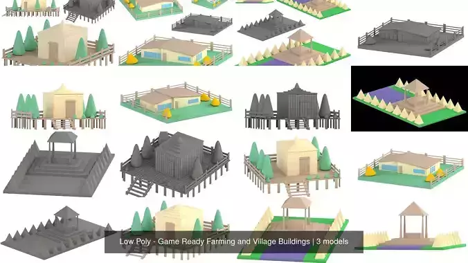 Low Poly - Game Ready Farming and Village Buildings